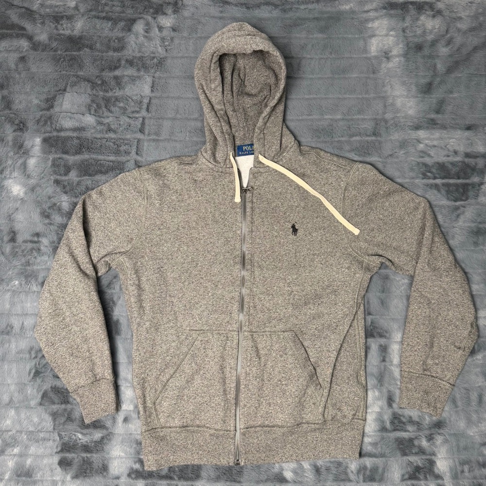 Polo Ralph Lauren Mens Grey Heather Full Zip Hoodie Sweatshirt Size M 4868